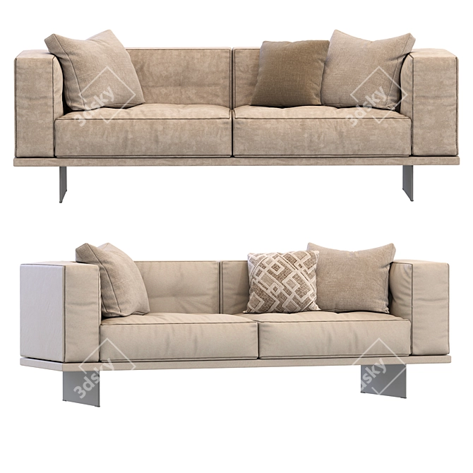 Modern Small Minotti Sofa Design 3D model image 3