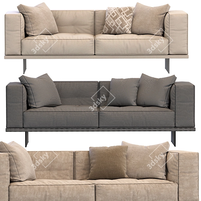 Modern Small Minotti Sofa Design 3D model image 5