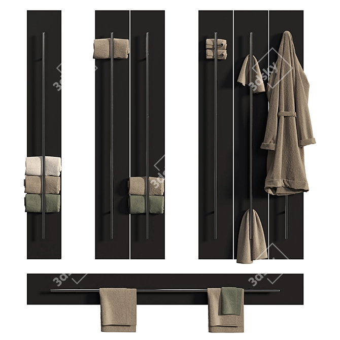 Versatile Towel Warmer Set 3D model image 1