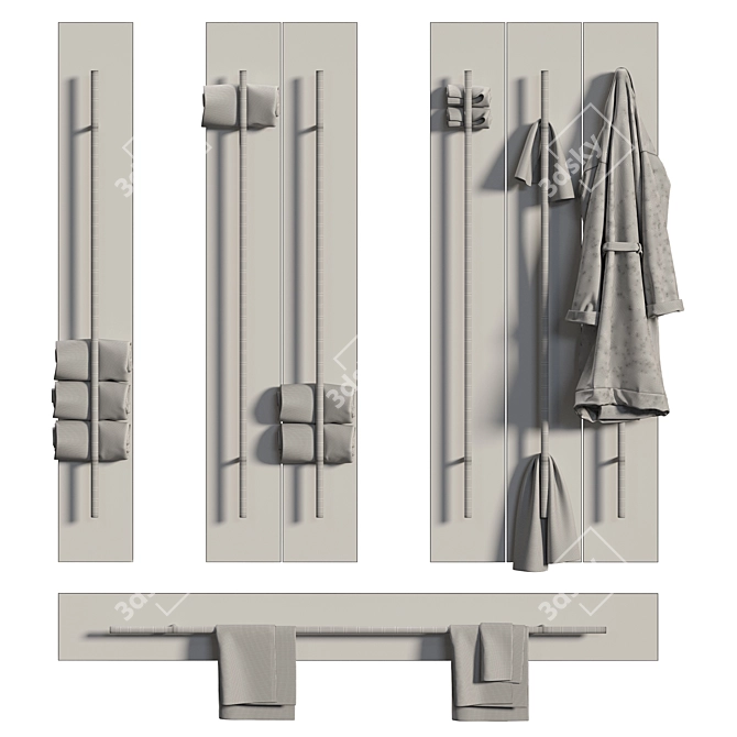 Versatile Towel Warmer Set 3D model image 2