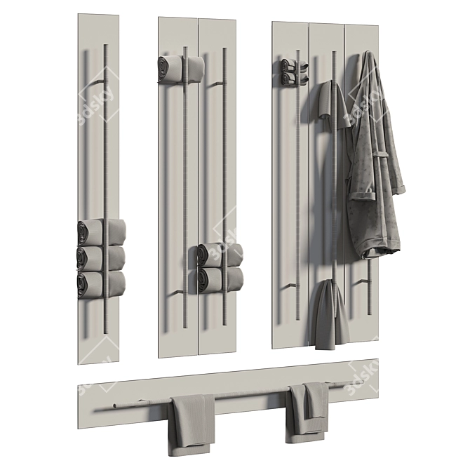 Versatile Towel Warmer Set 3D model image 4