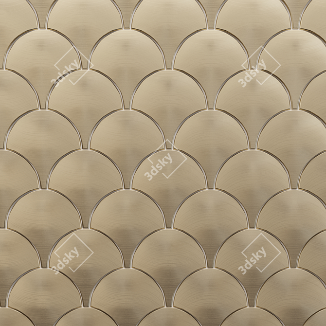 Luxury Metallic Mosaic Tile Set 3D model image 7