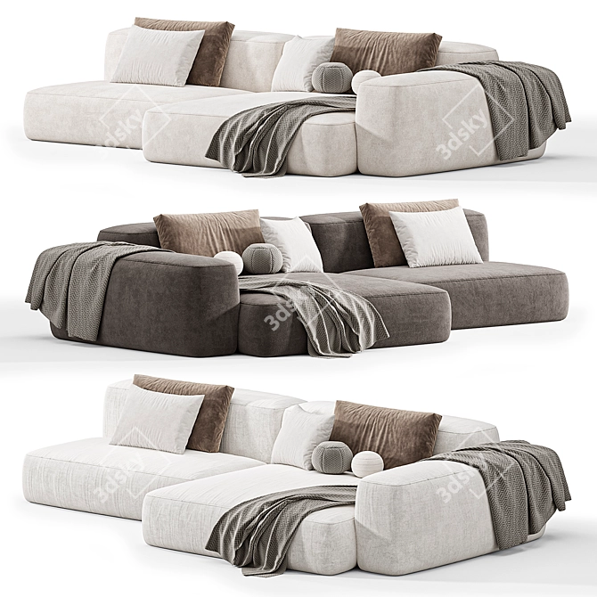 Contemporary Modular Sofa by Tamamm 3D model image 2