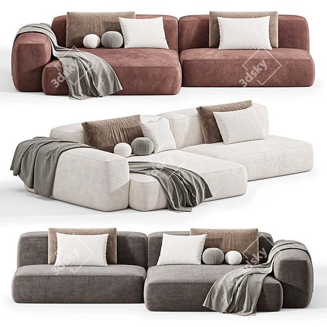 Contemporary Modular Sofa by Tamamm 3D model image 3