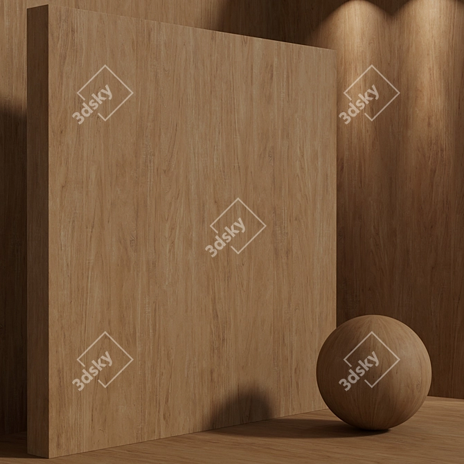 Seamless Ancient Wood Material Set 3D model image 2