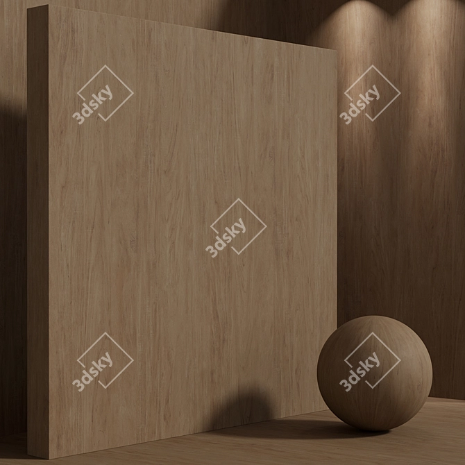 Seamless Ancient Wood Material Set 3D model image 3