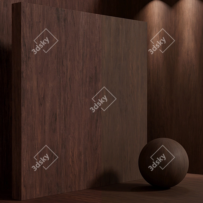 Seamless Ancient Wood Material Set 3D model image 4