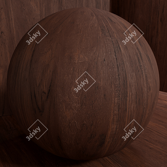 Seamless Ancient Wood Material Set 3D model image 5