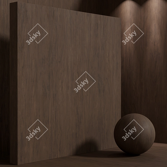 Seamless Ancient Wood Material Set 3D model image 7