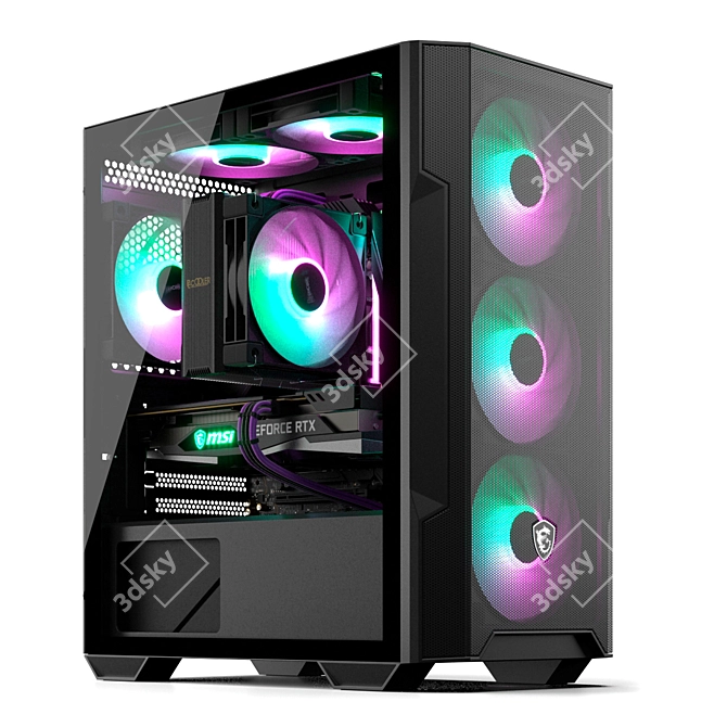 RGB Sync Gaming Mini PC 3D model image 1