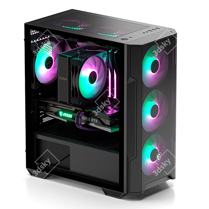 RGB Sync Gaming Mini PC 3D model image 2