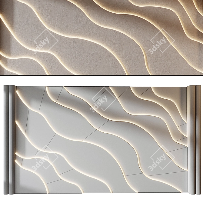 Gypsum Wall Panels Set 332 3D model image 2