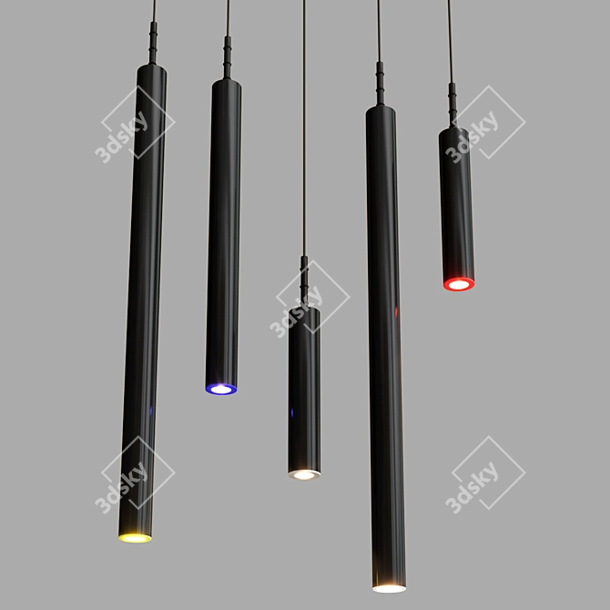 Sleek LED Pendant Light Fixture 3D model image 2