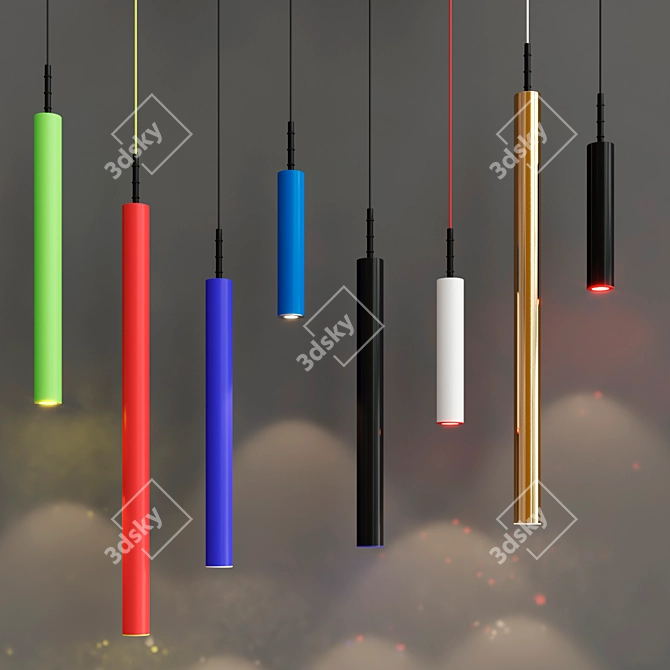 Sleek LED Pendant Light Fixture 3D model image 3