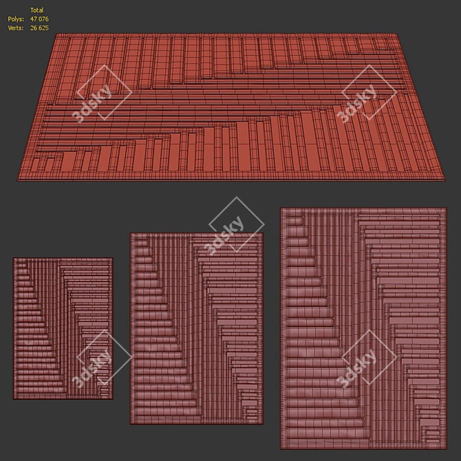 Ivory Connection Valley Rug 3D model image 7