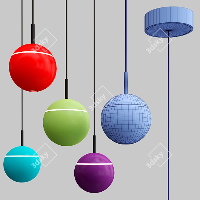 Modern LED Pendant Lamp: Snooker Canopy 3D model image 3