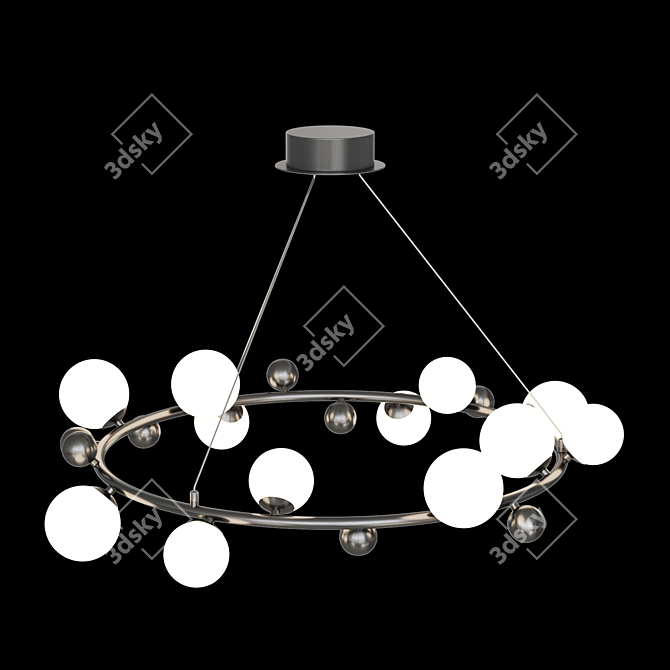 Elegant Ring Chandelier Lampatron 3D model image 2