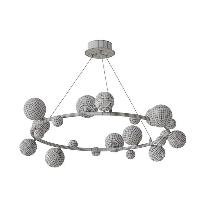 Elegant Ring Chandelier Lampatron 3D model image 4