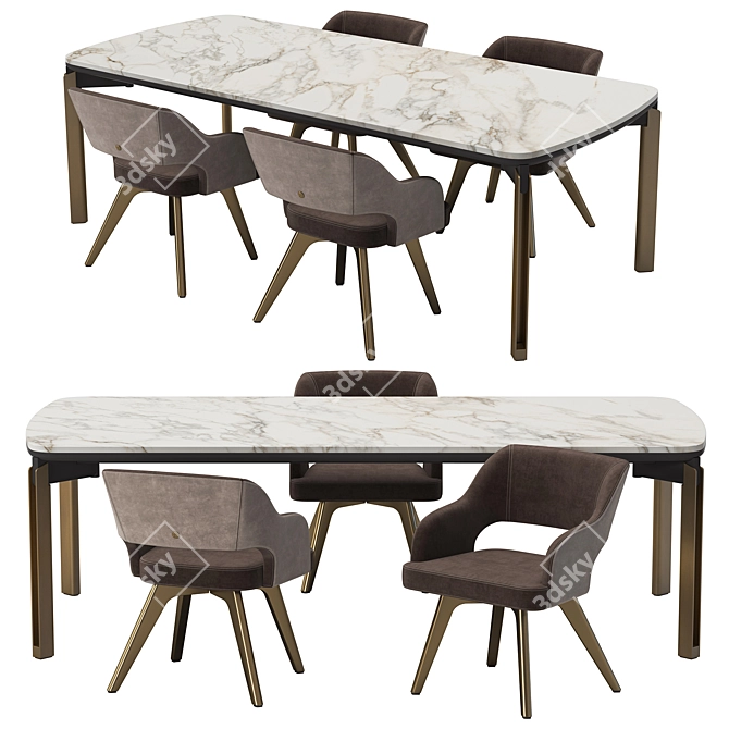 Modern Mirage 36 Dining Set 3D model image 2