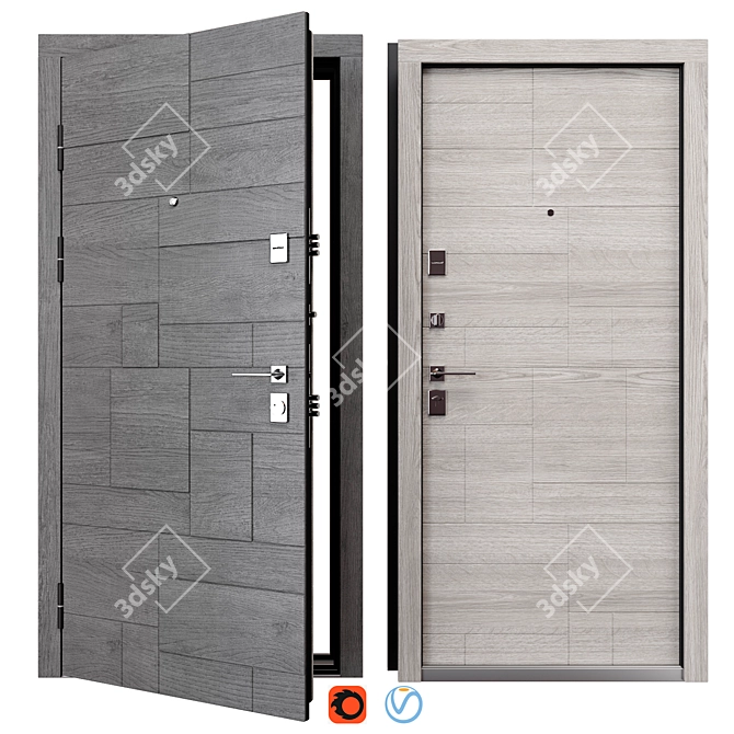 Piramis Metal Door 900x2050 mm 3D model image 1