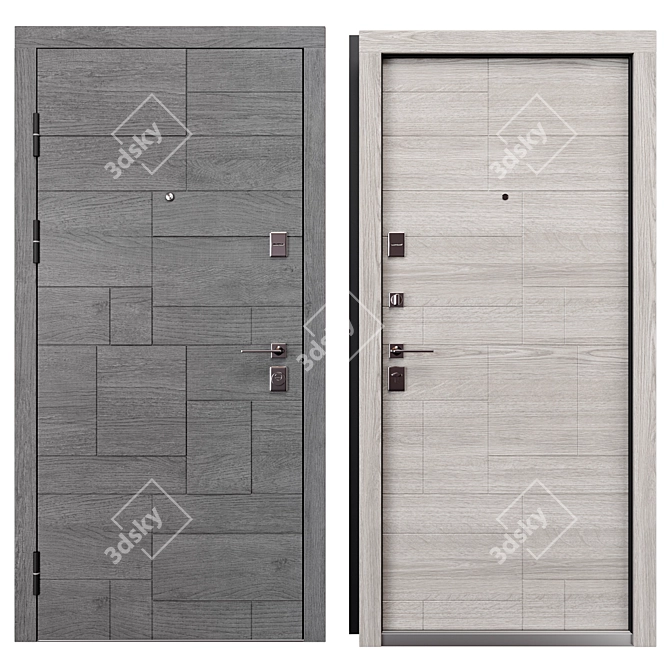 Piramis Metal Door 900x2050 mm 3D model image 3