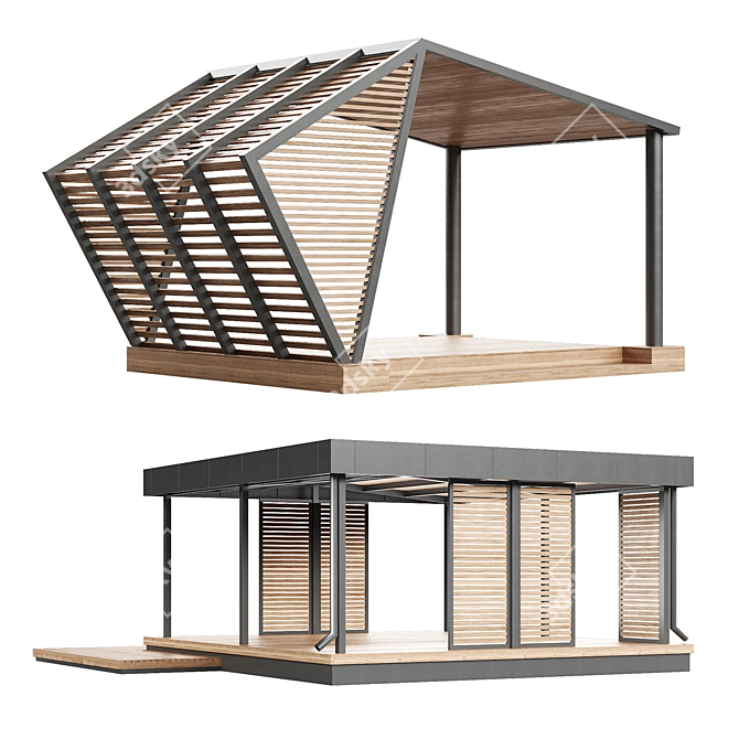 Outdoor Pergola Set Collection 3D model image 2