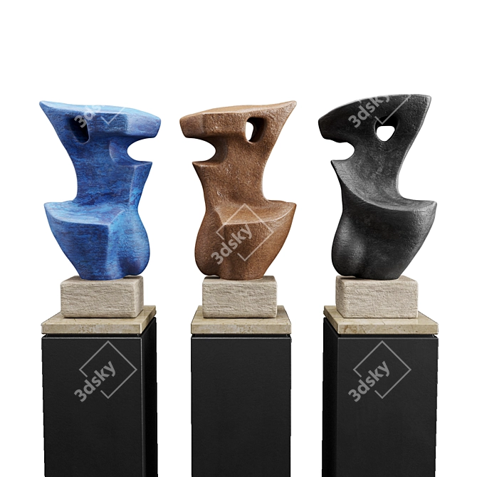 Modern Bluetooth Sculpture Figurine 3D model image 1