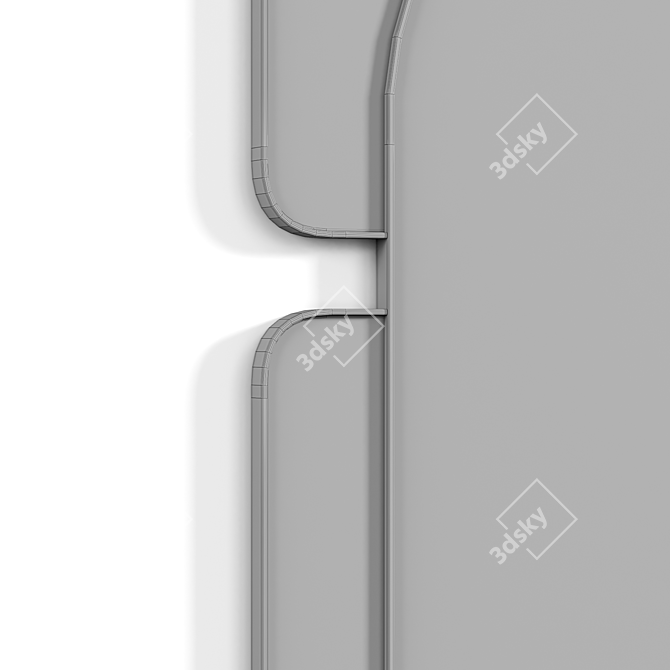 Sleek White Embrace Mirror 3D model image 3