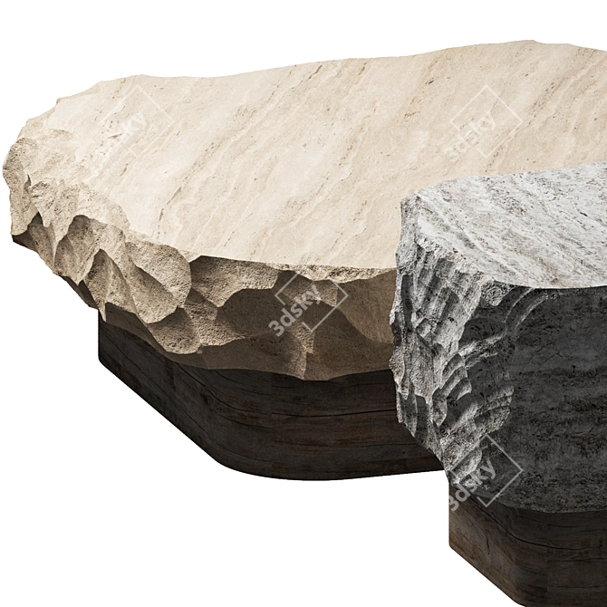 Custom Stone Table Set crafted in Art Studios 3D model image 3