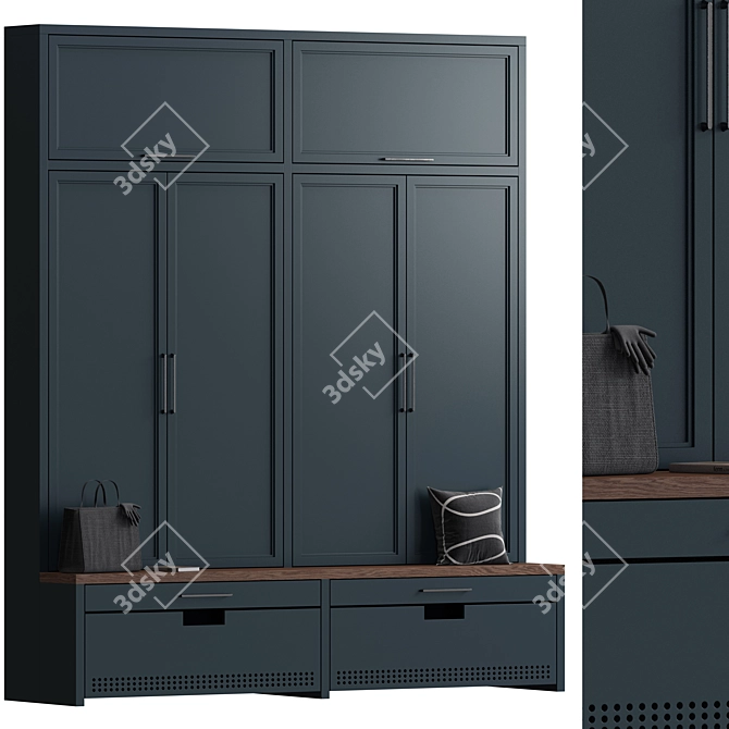 Modern MDF Hallway Cabinet 3D model image 2