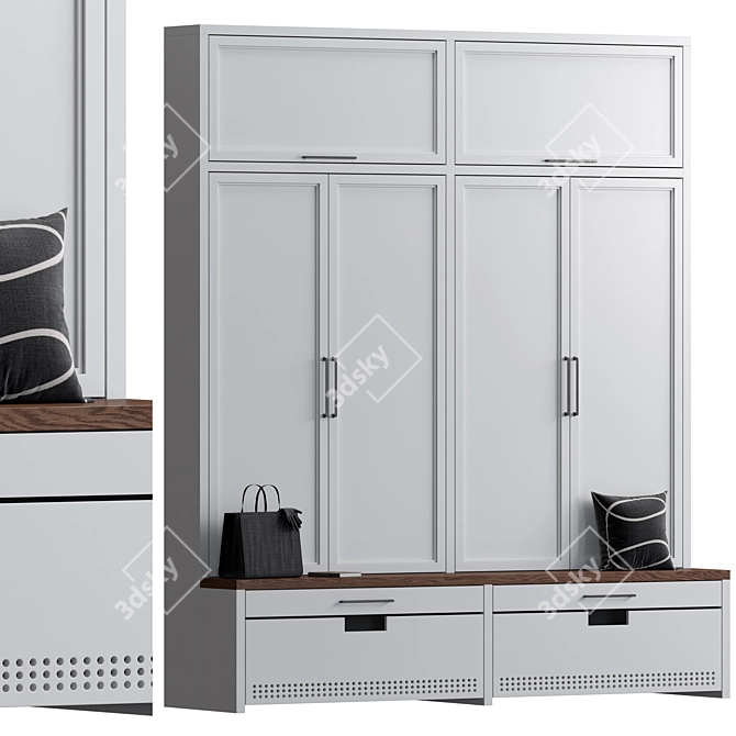 Modern MDF Hallway Cabinet 3D model image 3