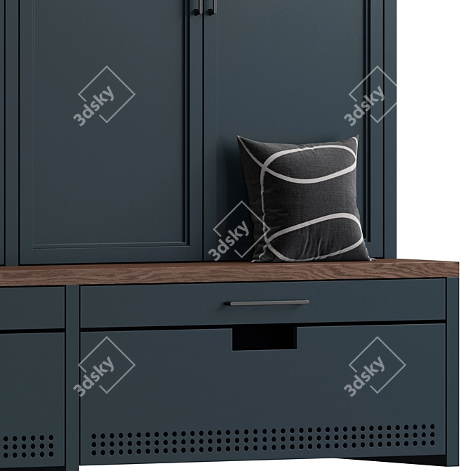 Modern MDF Hallway Cabinet 3D model image 5