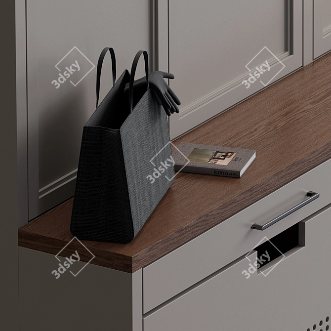 Modern MDF Hallway Cabinet 3D model image 6