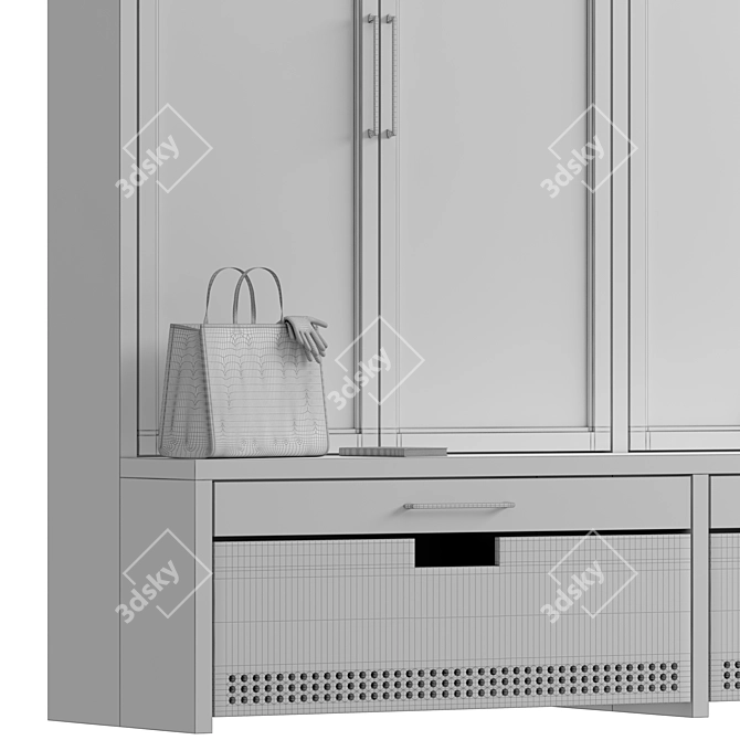 Modern MDF Hallway Cabinet 3D model image 7