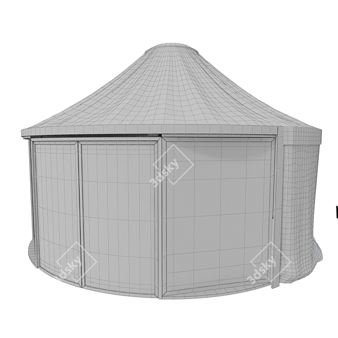 Sleek Modern Yurt Design 3D model image 4