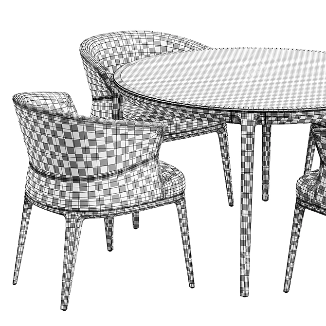 Playground Modern Dining Set 3D model image 6