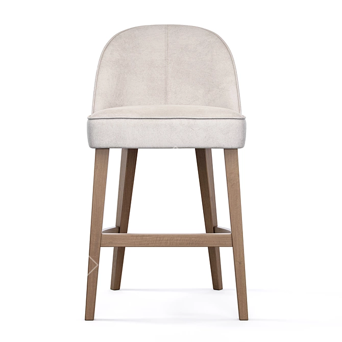 Viola Bar Stool Birch Textile Leather 3D model image 4