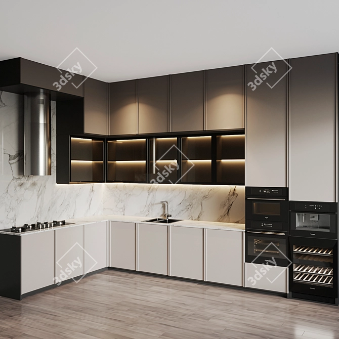 Modern Kitchen Appliance Set 3D model image 2