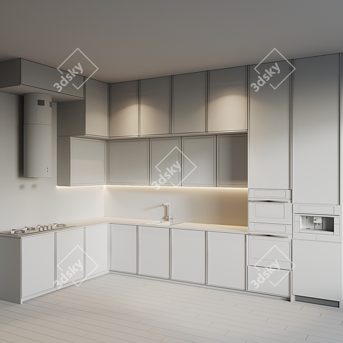 Modern Kitchen Appliance Set 3D model image 4