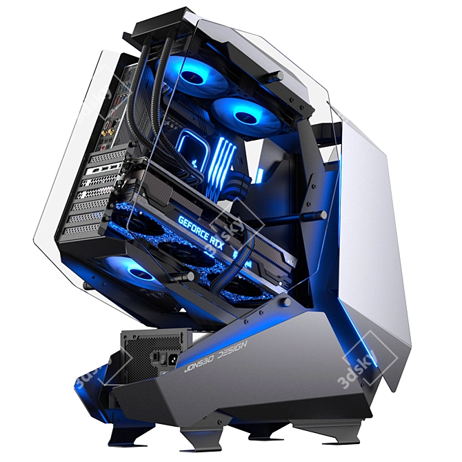 High-Performance Gaming PC, RGB Lighting 3D model image 6