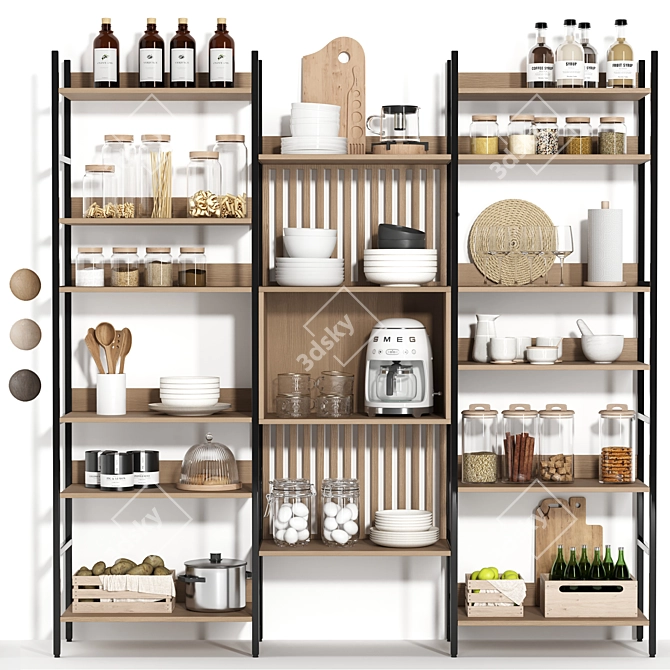 Top-Selling Kitchen Rack 3D model image 2