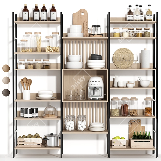 Top-Selling Kitchen Rack 3D model image 3