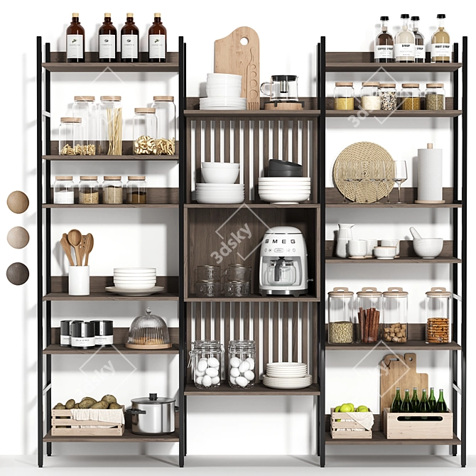 Top-Selling Kitchen Rack 3D model image 4