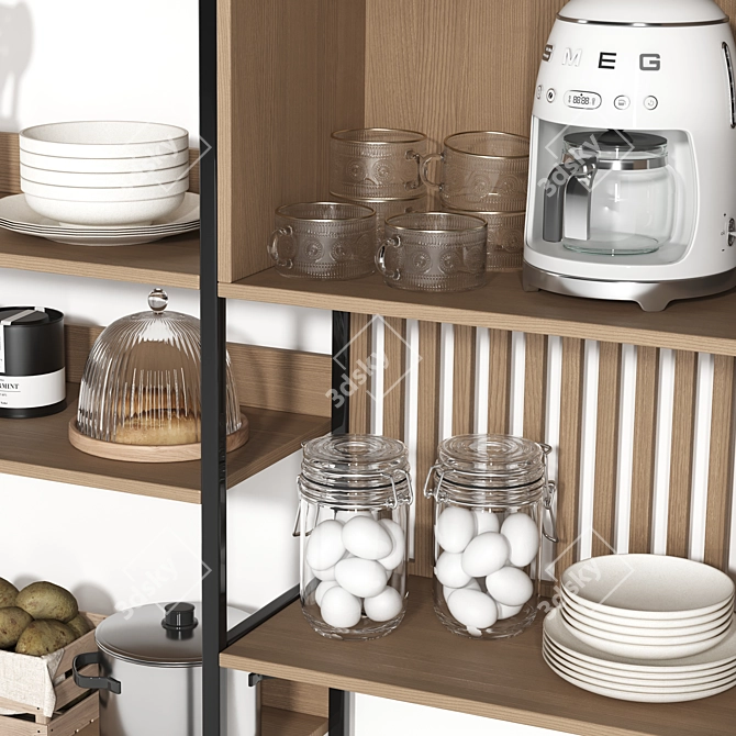 Top-Selling Kitchen Rack 3D model image 5