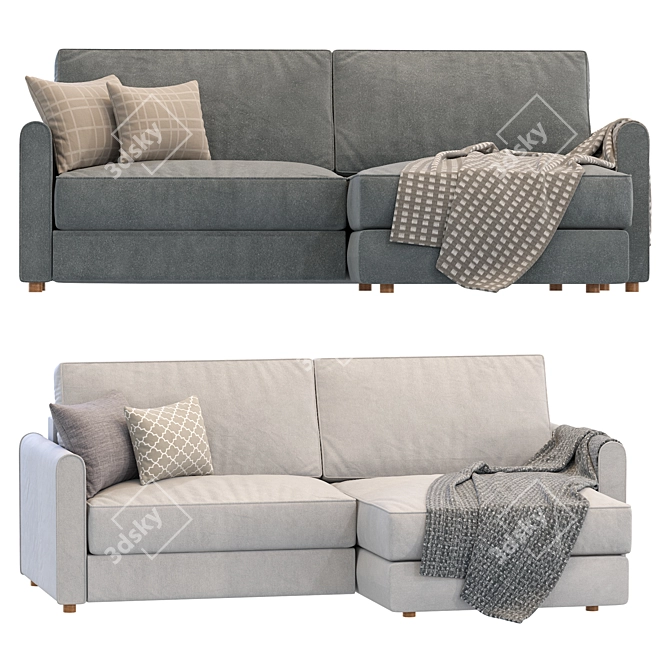 Modern Lille Sofa Divan Furniture 3D model image 2