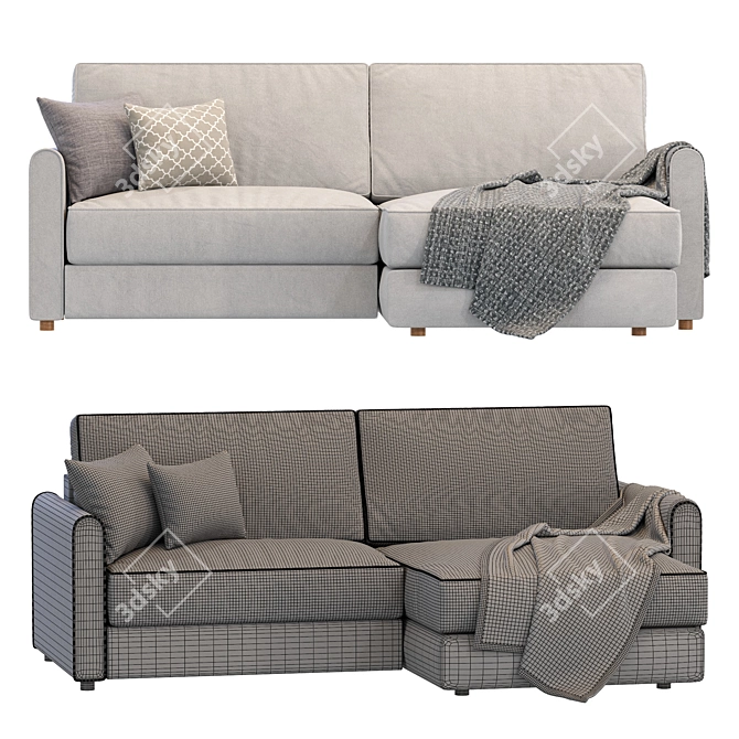 Modern Lille Sofa Divan Furniture 3D model image 4