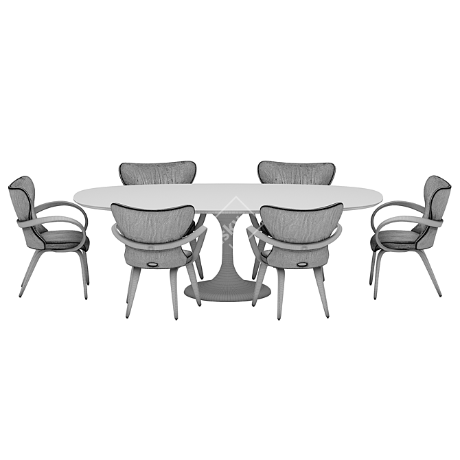 Modern Thunder Night Dining Set 3D model image 5