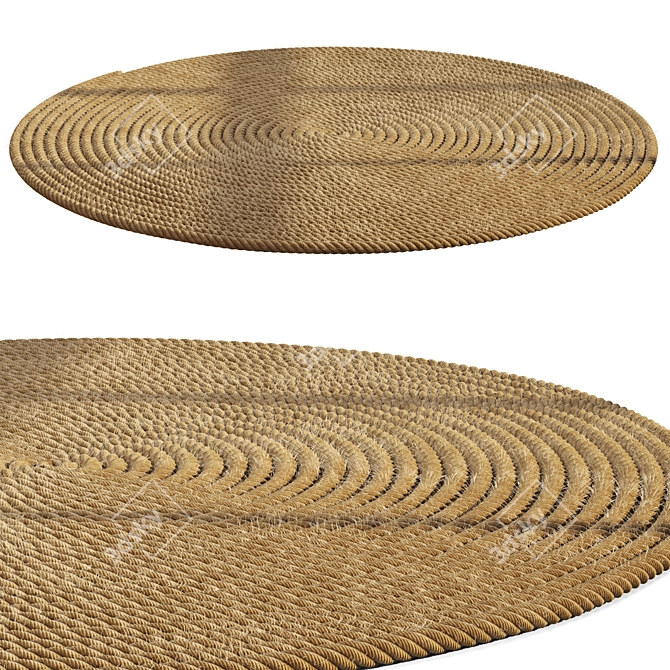 Rope Design Round Carpet Model 3D model image 1