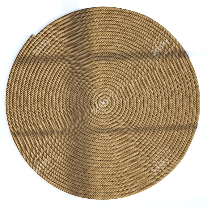 Rope Design Round Carpet Model 3D model image 2