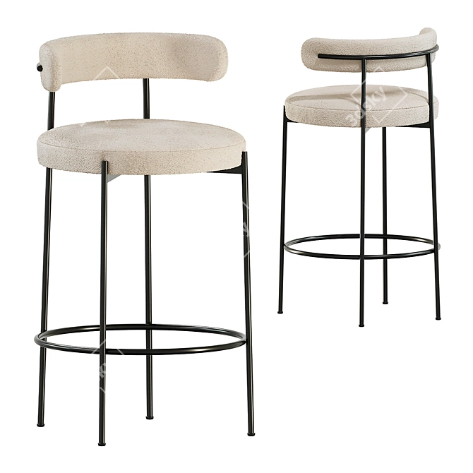 Liberda Bar Stool - Chic Magnet 3D model image 1